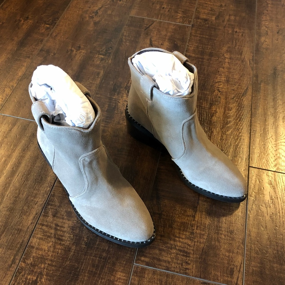 Jeffrey Campbell Taupe Suede Konda Ankle Booties - Picture 5 of 8